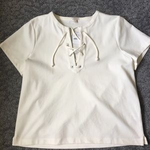 NWT J. Crew Factory XL Lace Up Top